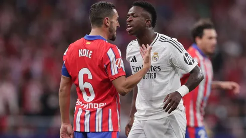 Koke y Vinícius Júnior cara a cara en el último Real Madrid vs Atlético de Madrid, en la liga española.