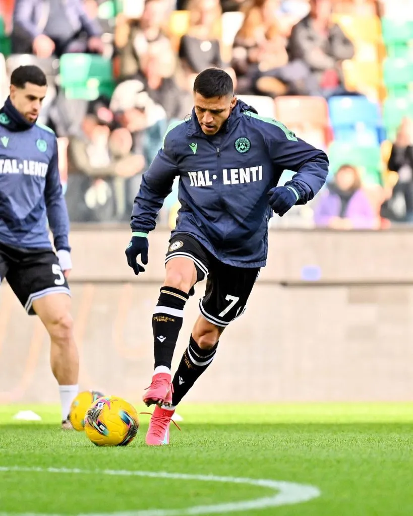 Alexis Sánchez no vio minutos en el duelo de Udinese con Napoli. Foto: Udinese.