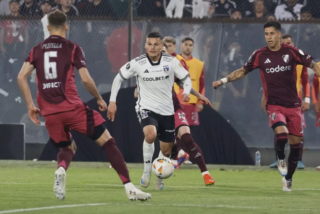 Lucas Cepeda ya jugó ante River con Colo Colo. (Dragomir Yankovic/Photosport).