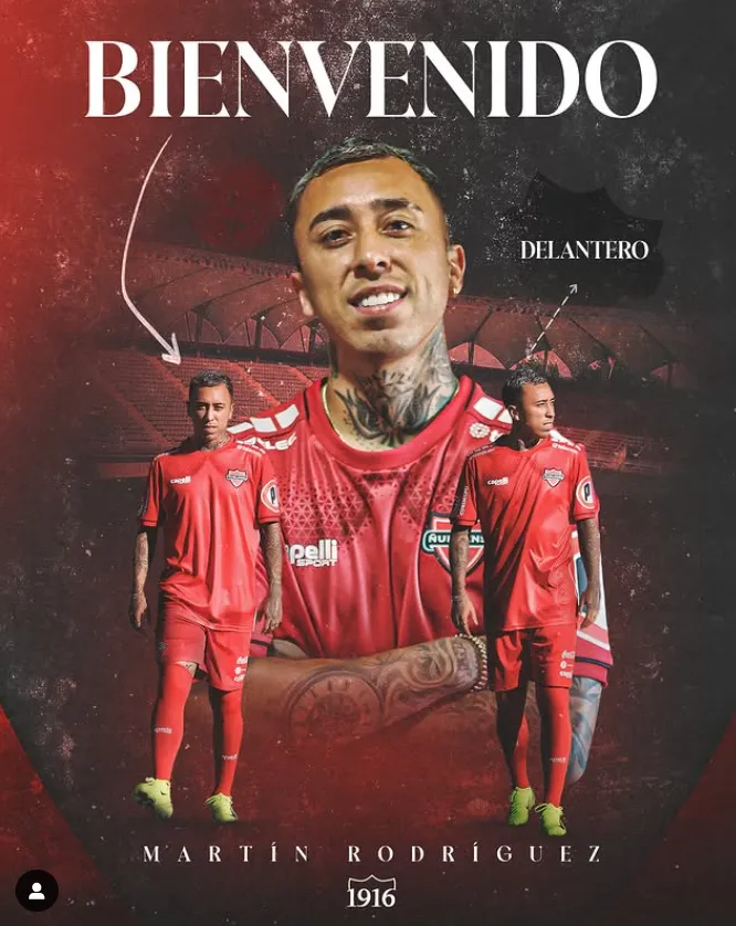 La gráfica de Ñublense para anunciar a su nuevo talento. (Captura Instagram)