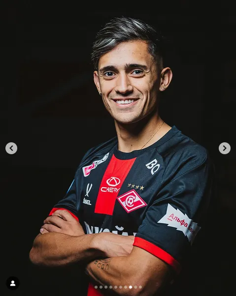 Pablo Solari con la camiseta de Spartak Moscú.