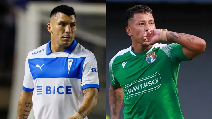 Gary Medel de la UC y Leonardo Valencia del Audax Italiano
