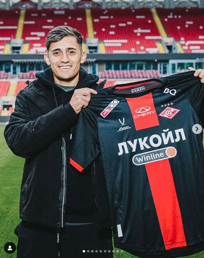 Pablo Solari en el Spartak Moscú. (Captura Instagram).