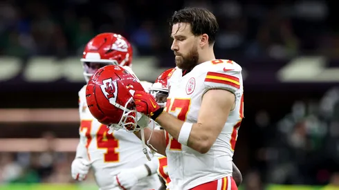 Travis Kelce tras la derrota en el Super Bowl.