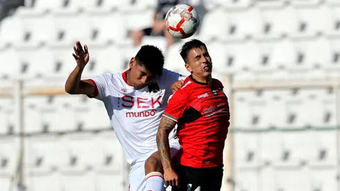 Joe Abrigo y Valentín Vidal en el último Palestino vs Unión Española.