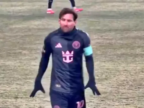 Graban a Messi tiritando del frío en Kansas con el Inter Miami