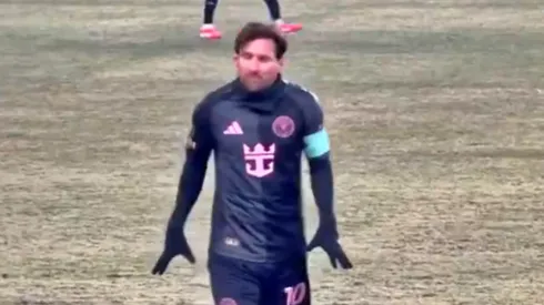 Messi lo pasó pésimo por el frío en Kansas.