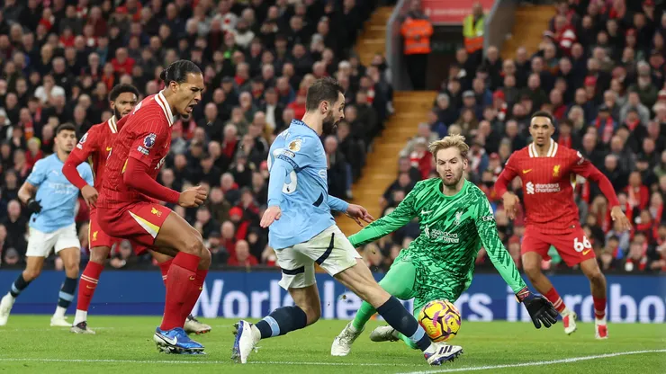 Bernardo Silva en el último Liverpool vs Manchester City.