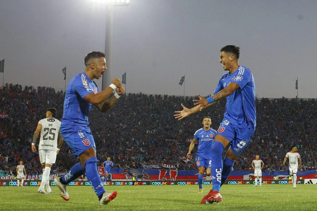 Así festejó el Nico Guerra junto a Matías Sepúlveda el gol de U de Chile. (Felipe Zanca/Photosport).