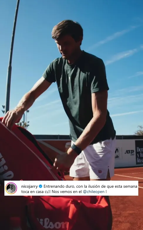 Publicación de Nicolás Jarry en su cuenta de Instagram.