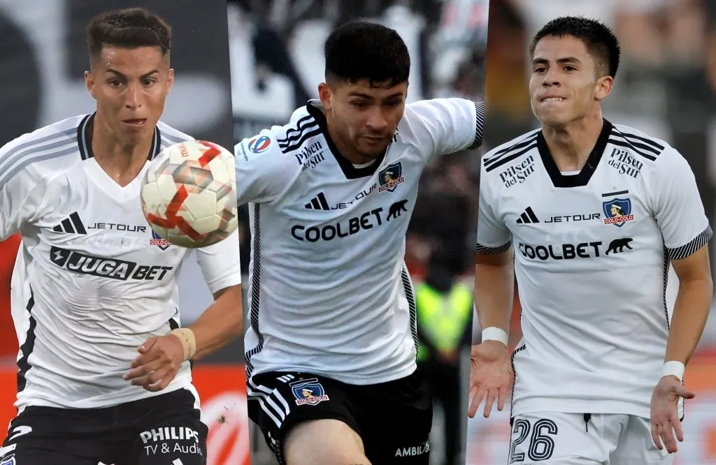 Jonathan Villagra, Cristián Riquelme y Matías Moya siguen sin recibir una oportunidad en este Colo Colo 2025. | Foto: Photosport.