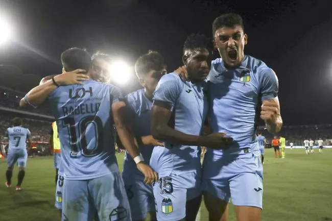 La celebración de O’Higgins en el Monumental. (Felipe Zanca/Photosport).