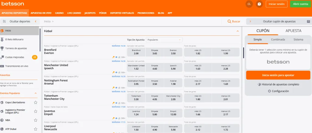 Betsson bono de bienvenida