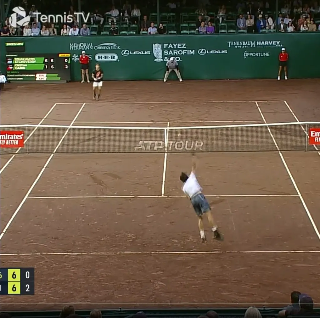 Cristian Garin y Tomás Etcheverry durante el ATP de Houston en 2023.