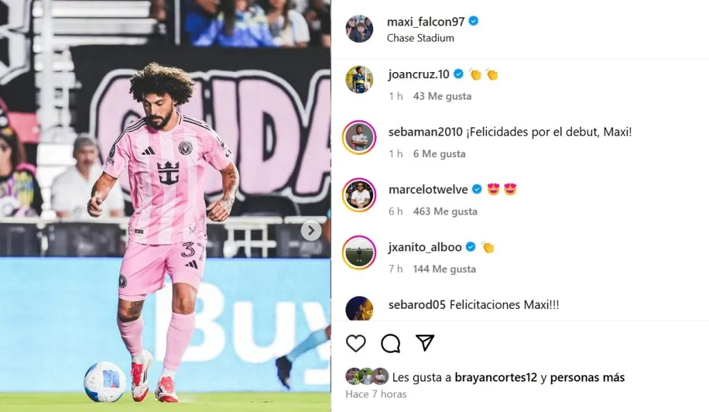 Los saludos a Falcón tras su debut