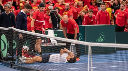El momento del golpe de Zizou Bergs a Cristian Garin.