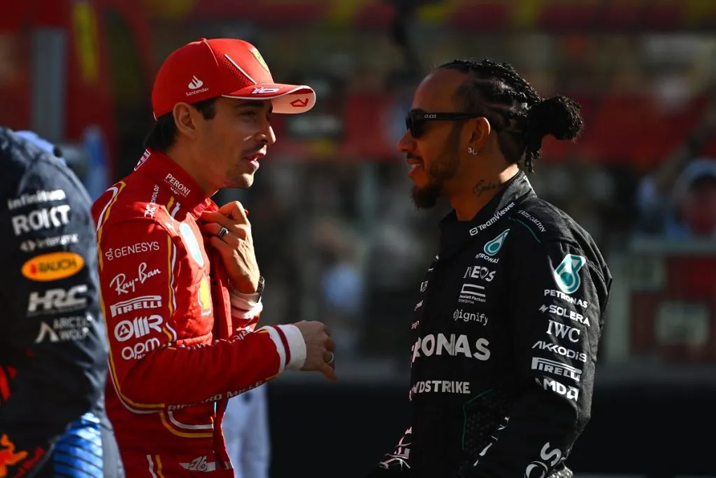 Charles Leclerc y Lewis Hamilton (Getty Images).