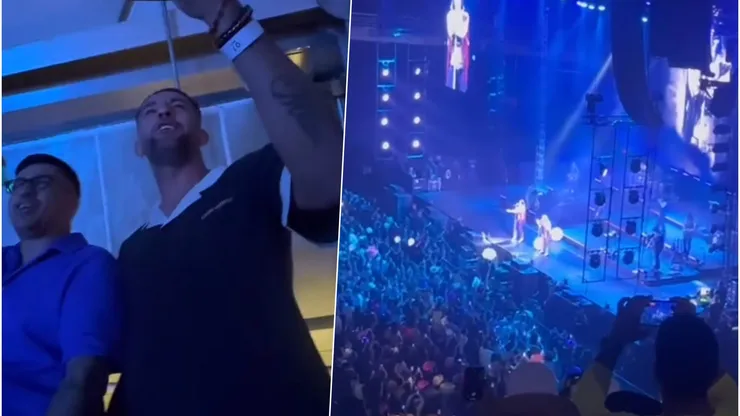 Mauricio Isla fue al Movistar Arena para cantar con Ha Ash