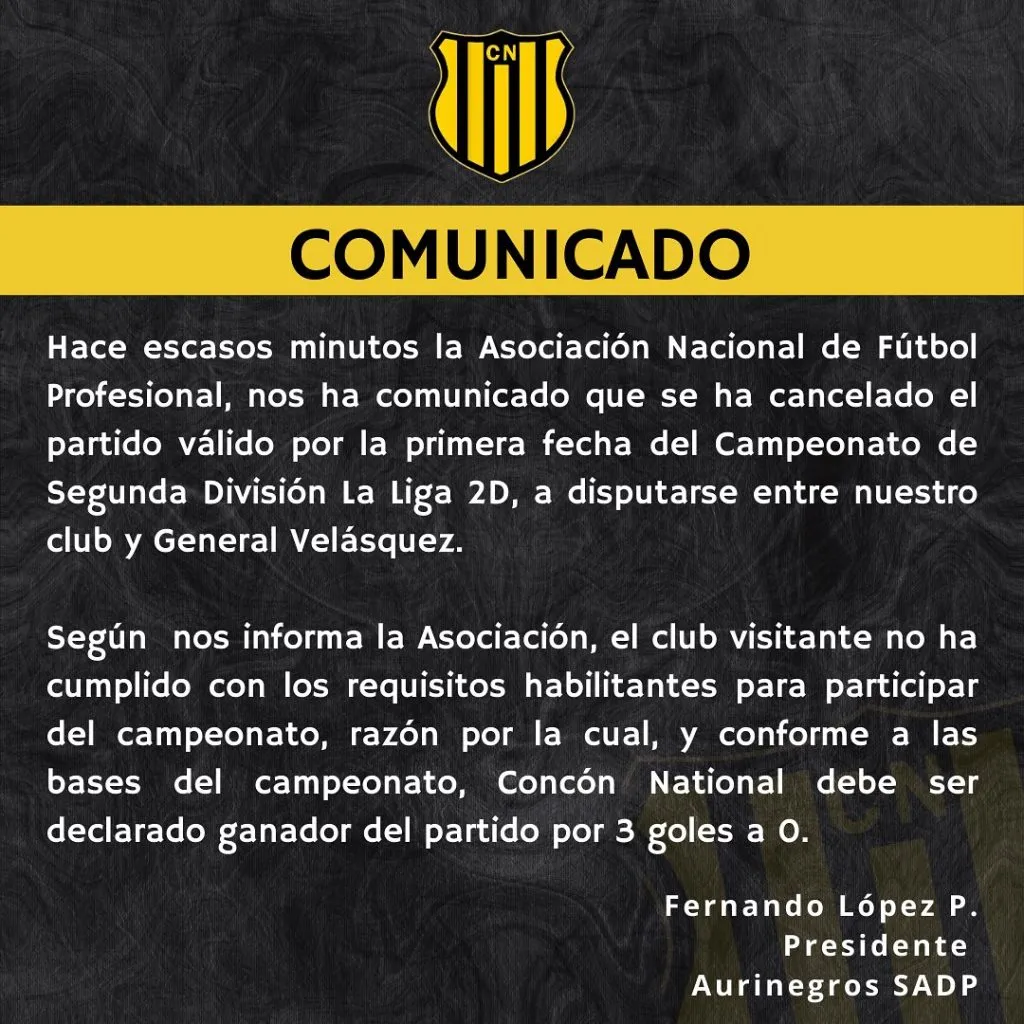 Comunicado Concón National.