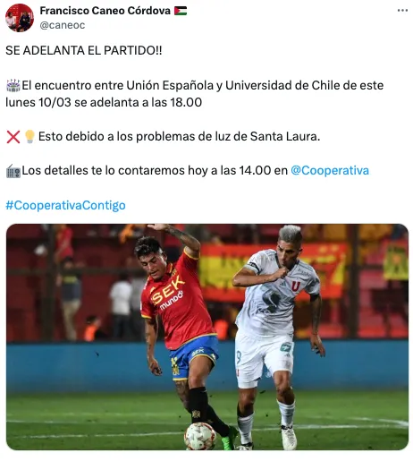 El cambio de horario del duelo entre Unión Española y la U