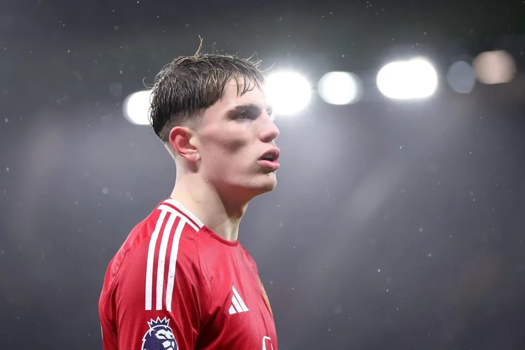 Alejandro Garnacho durante el partido de la Premier League entre el Manchester United y el Ipswich Town (Getty Images).