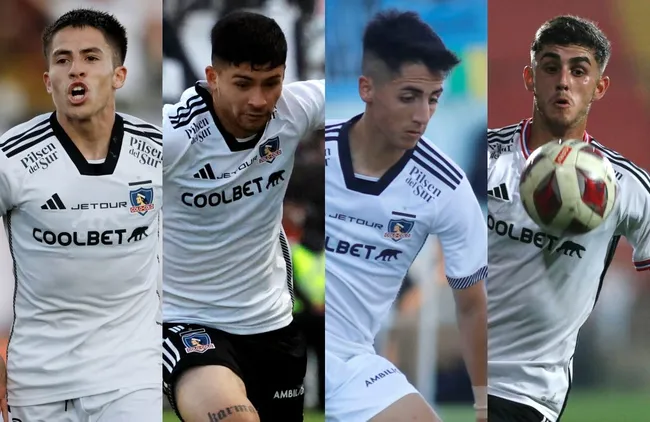 Matías Moya, Cristián Riquelme,&nbsp; Diego Plaza y Bruno Gutiérrez, los cuatro que todavía pueden dejar Colo Colo en las próximas horas. | Foto: Photosport.