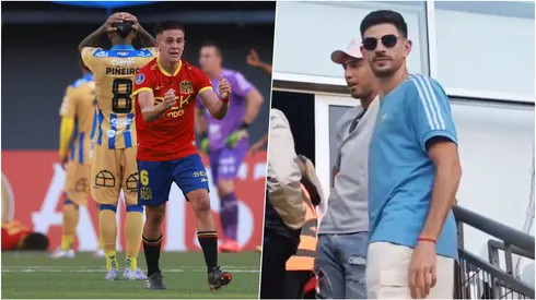 Dos azules llegaron a apoyar a Everton contra UE, pero no les fue bien.