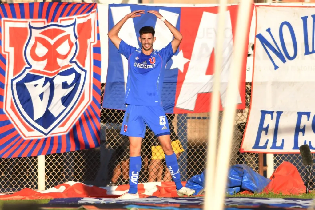 Lucas Di Yorio marcó el descuento de la U ante Cobresal. Foto: Alejandro Pizarro/Photosport