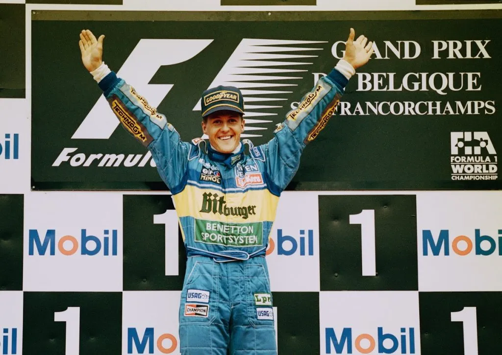 Michael Schumacher de Benetton en 1995 (Getty Images).