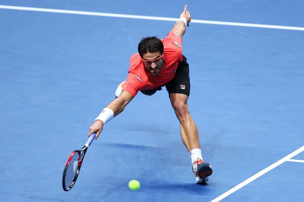Janko Tipsarevic durante un partido contra Roger Federer (Getty Images)