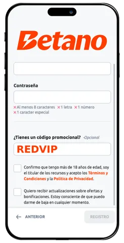 Rgistro en Betano Chile