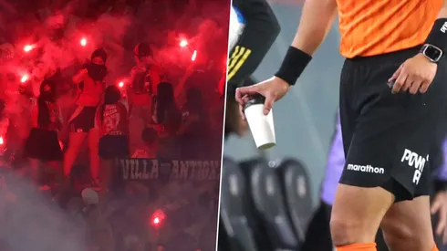 Desde pirotecnia hasta un vaso con líquido, el duro informe arbitral de Colo Colo ante Everton.