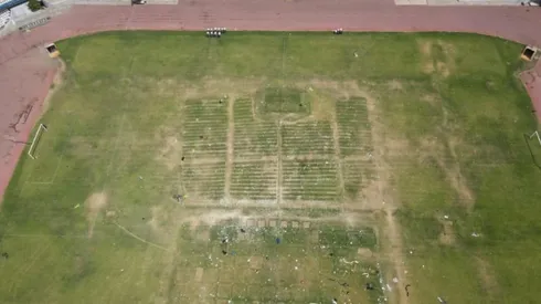 Así lucía hace poco el terreno de juego.