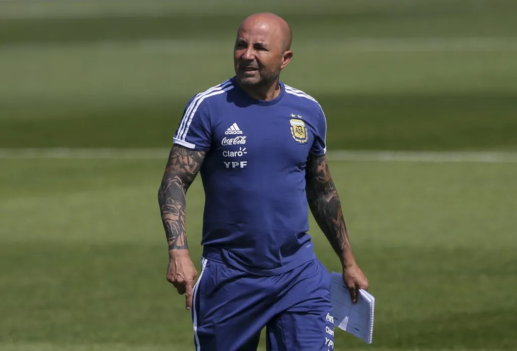 Jorge Sampaoli en una práctica de Argentina en Rusia 2018. (Photo by Gabriel Rossi/Getty Images)