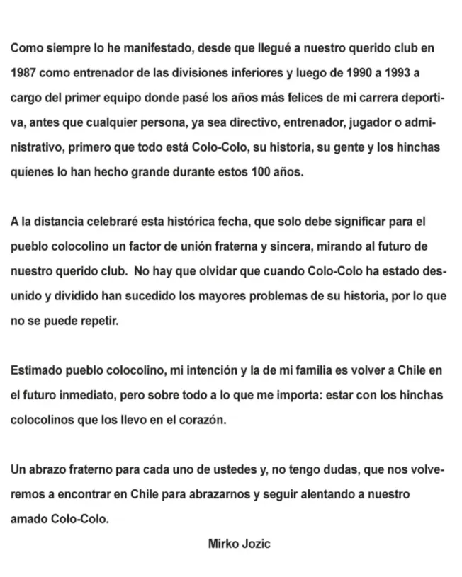 El comunicado de Mirko Jozic. Parte 2