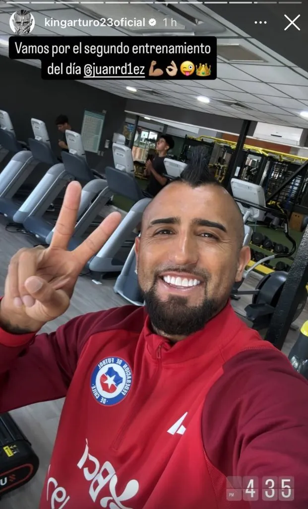 Arturo Vidal se entrena con todo para estar al 100% para la selección chilena. Foto: Instagram.