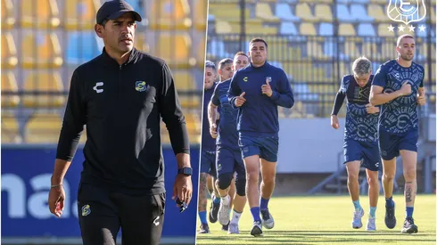 Julio Barroso en el primer entrenamiento de Everton.