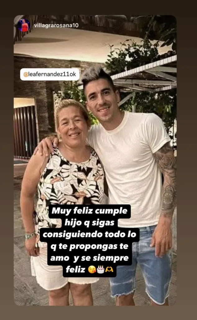 La dedicatoria de la mamá de Leandro Fernández.