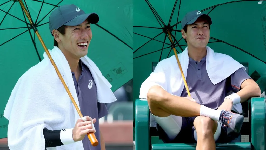 Yosuke Watanuki durante su partido contra Tallon Griekspoor en el Indian Wells (Getty Images).