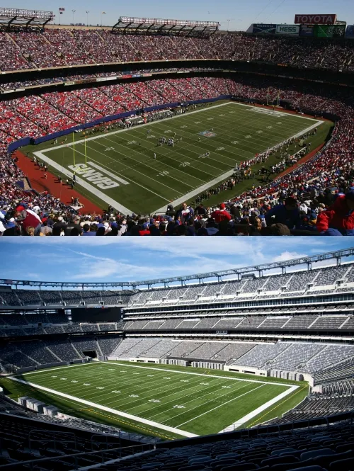 El antes y después del estadio de Nueva York. ¿Se imaginan un cambio así para el Estadio Monumental de Colo Colo? | Foto: Getty Images.