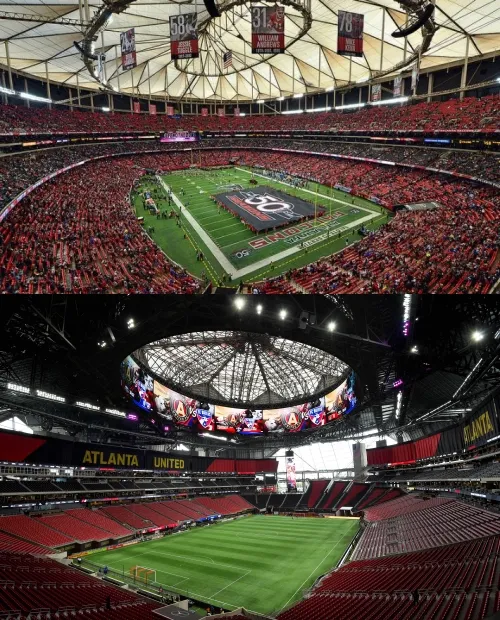 El Mercedes-Benz Stadium llegó a reemplazar al antiguo Georgia Dome en Atlanta. | Foto: Getty Images.