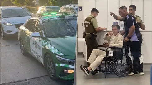 Aníbal Mosa se retiró del Estadio Monumental con Carabineros y fue a constatar lesiones en silla de ruedas.