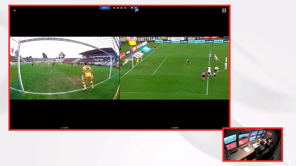 El VAR advirtió del doble toque de Juan Cuevas en su tiro penal, similar a la situación vivida por Julián Álvarez en la tanda de la Champions League. Foto: Captura.