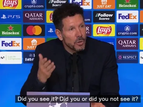 Simeone se agarra con la prensa por el polémico penal de Julián Álvarez