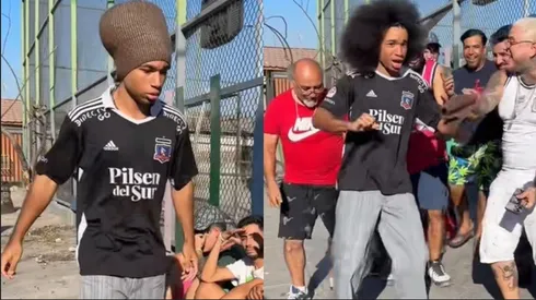 El influencer Noelgoescrazy está en Chile y se lució con la camiseta de Colo Colo,