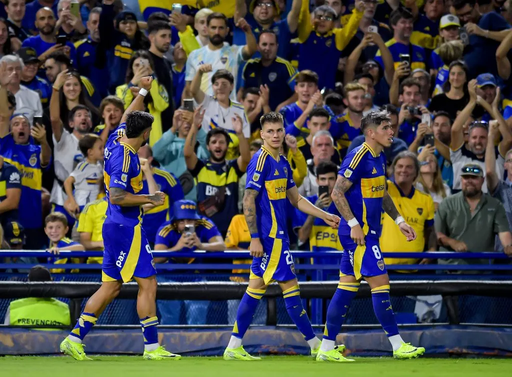 Carlos Palacios fue figura en el triunfo de Boca Juniors esta tarde. Foto: Getty Images.