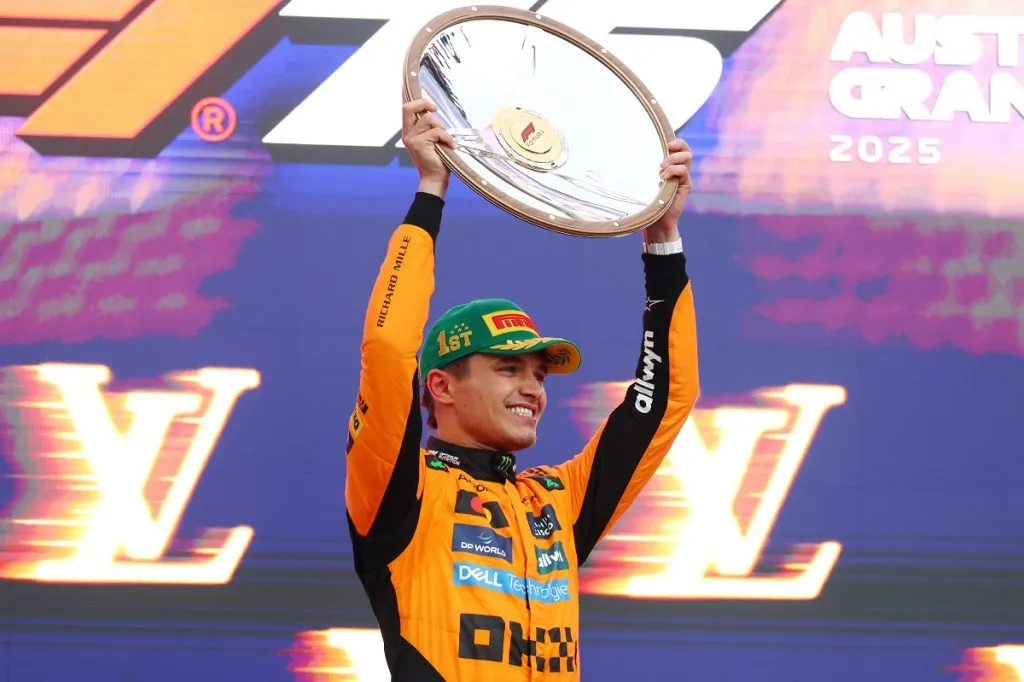 Lando Norris de McLaren tras ganar el GP de Australia de la F1 2025 (Getty Images).