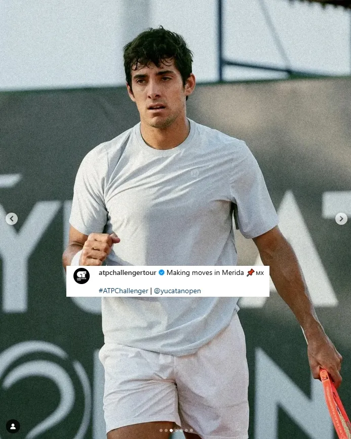 Cristian Garin en el Challenger de Mérida 2025 (@atpchallengertour).