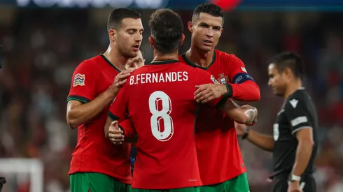 Cristiano Ronaldo anotó tres goles contra Dinamarca.