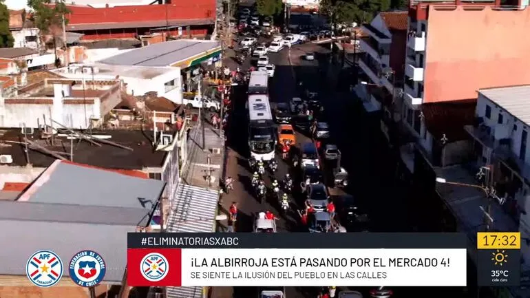 Los hinchas de Paraguay esperanzados con su selección ante Chile. Foto: Captura ABC TV.